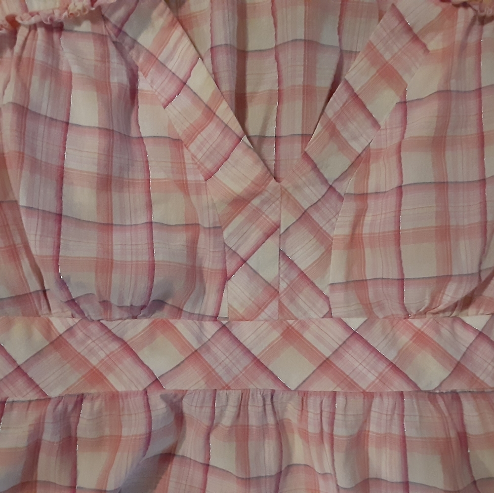Torrid pink checked tunic, 0 - Picture 2 of 3